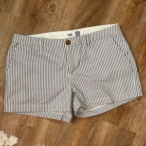 Old Navy Blue and White Striped Women’s Bermuda Shorts